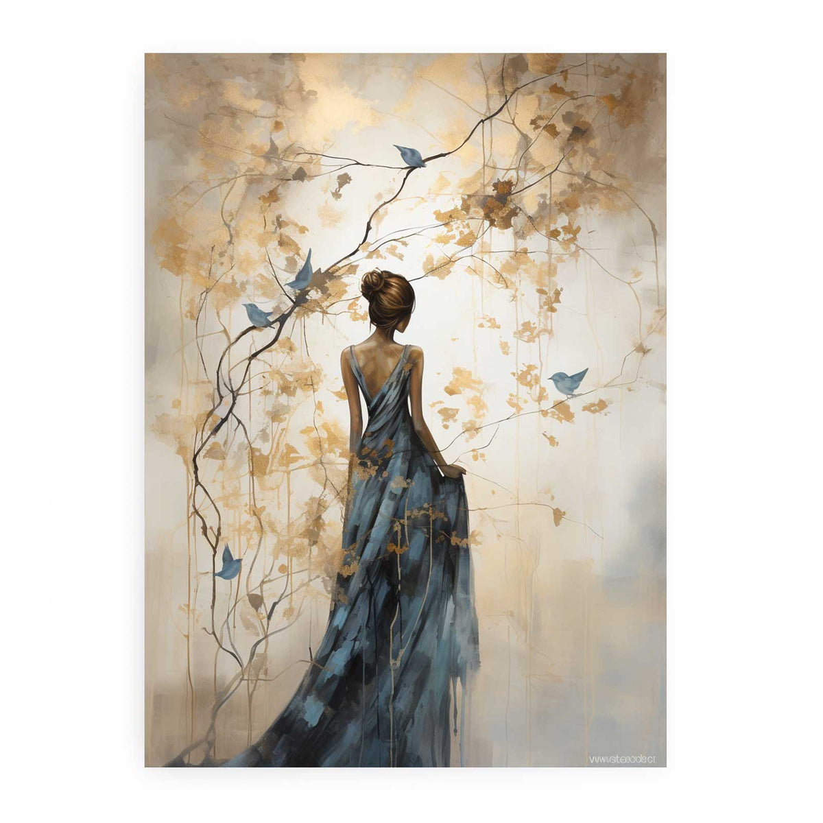 Elegant back fashion figure canvas print for refined bedroom and dressing room styling