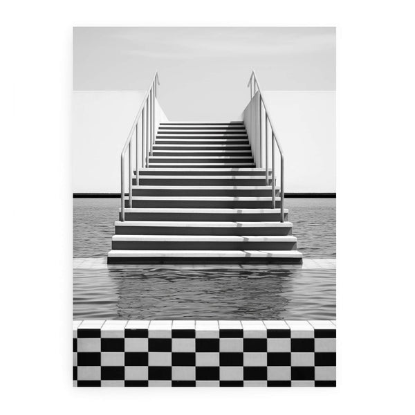 Steps To Sea Black And White  