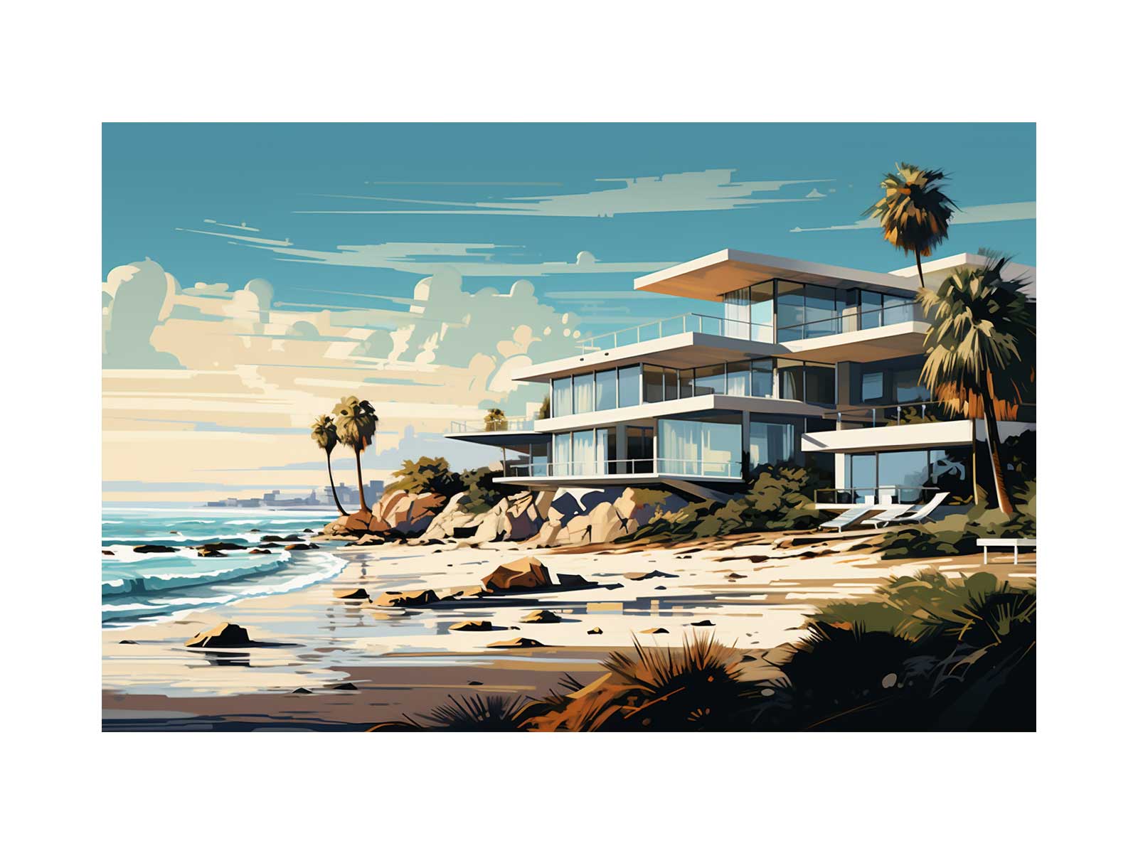 Vintage beach House  Poster