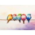 Minimal Birds on Wire Scene