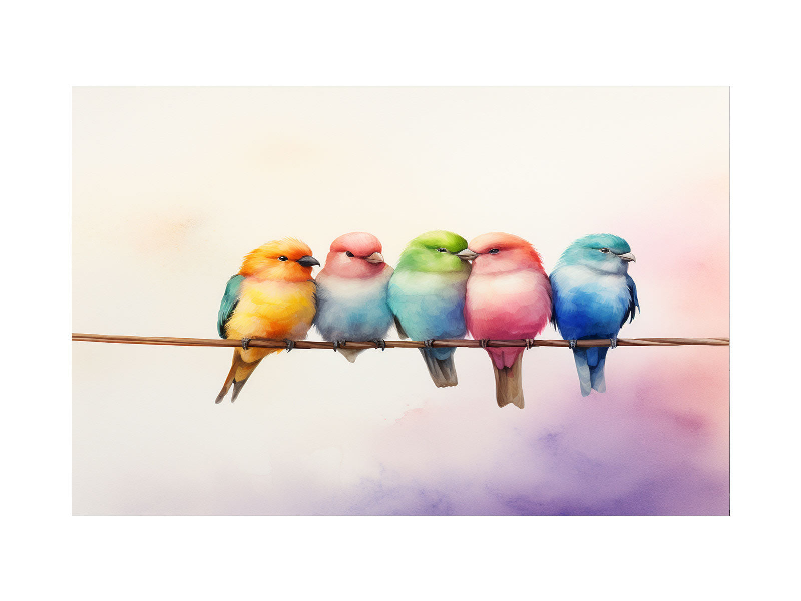 Minimal Birds on Wire Scene