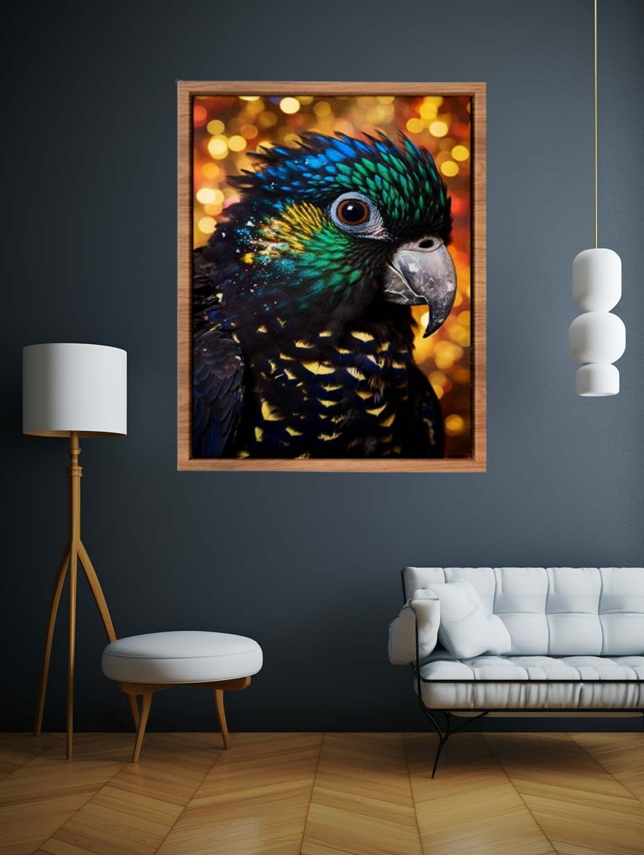 Australian Cockatoo Botanical Portrait