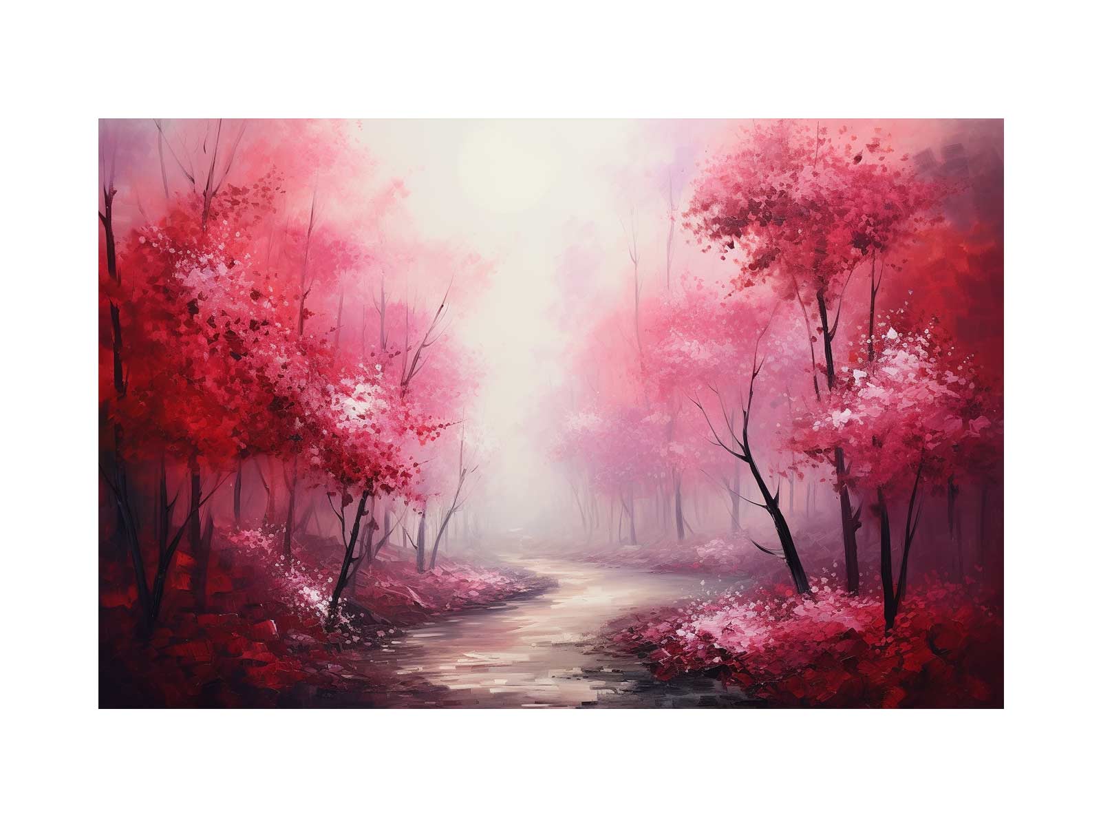 Red Forest Canopy Vista – Autumn Woodland Expression