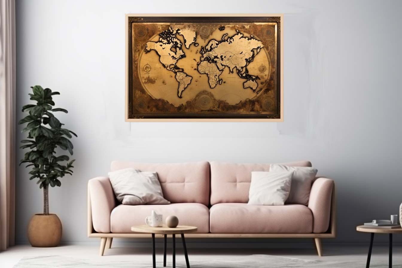 Antique Style World Map 