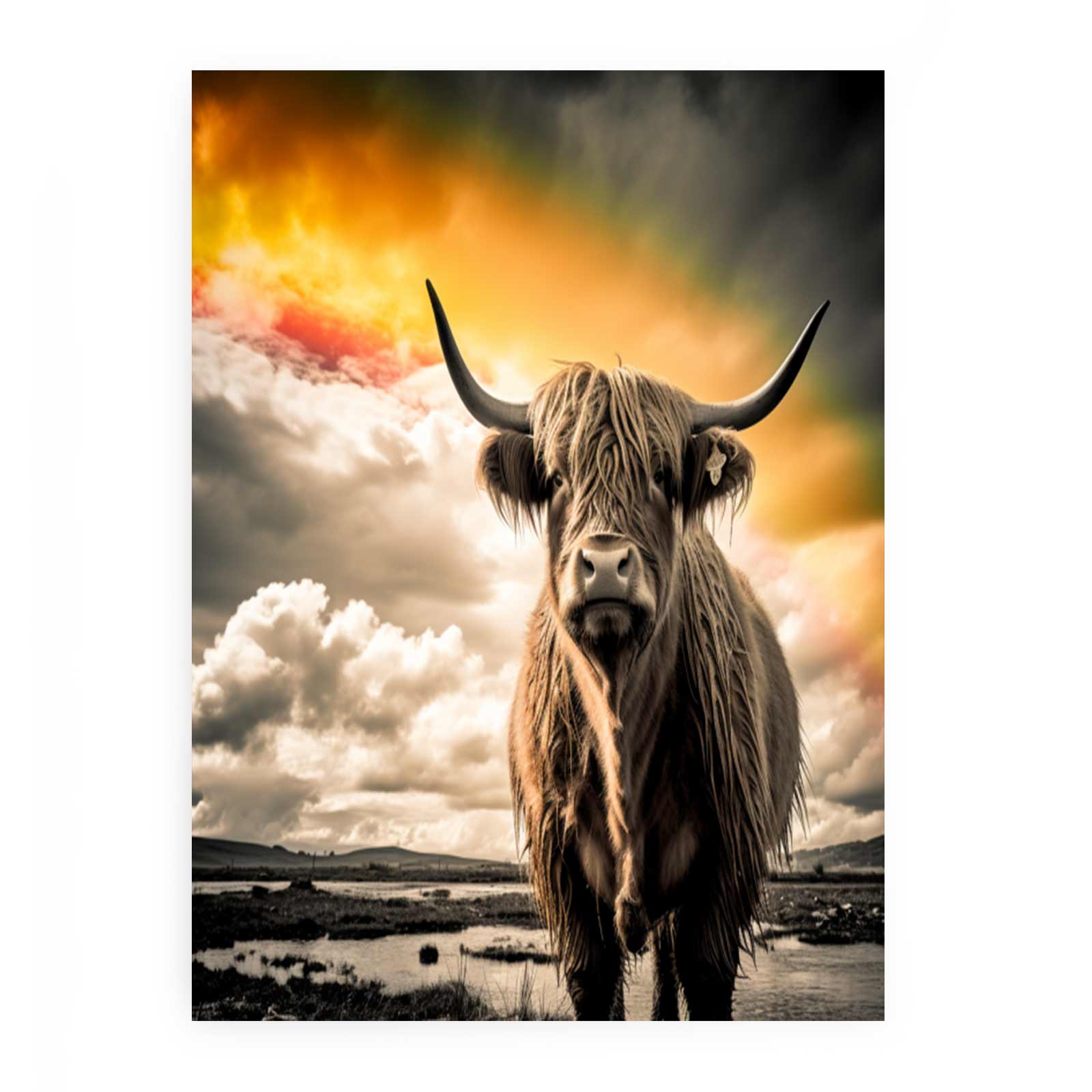 Highland Cow Monochrome