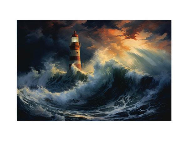 Lighthouse In Storm