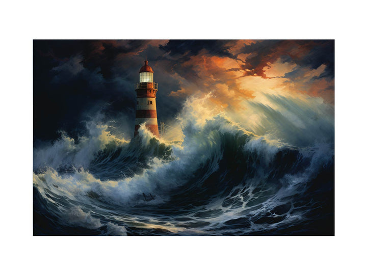 Lighthouse In Storm