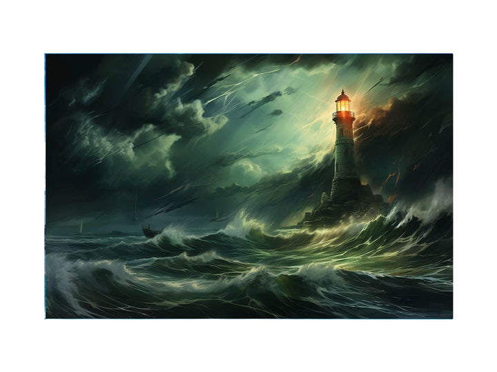 Lighthouse In Storm