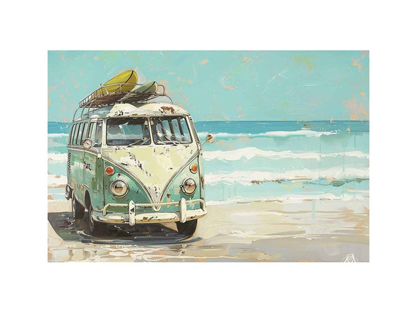 Kombi Van on beach