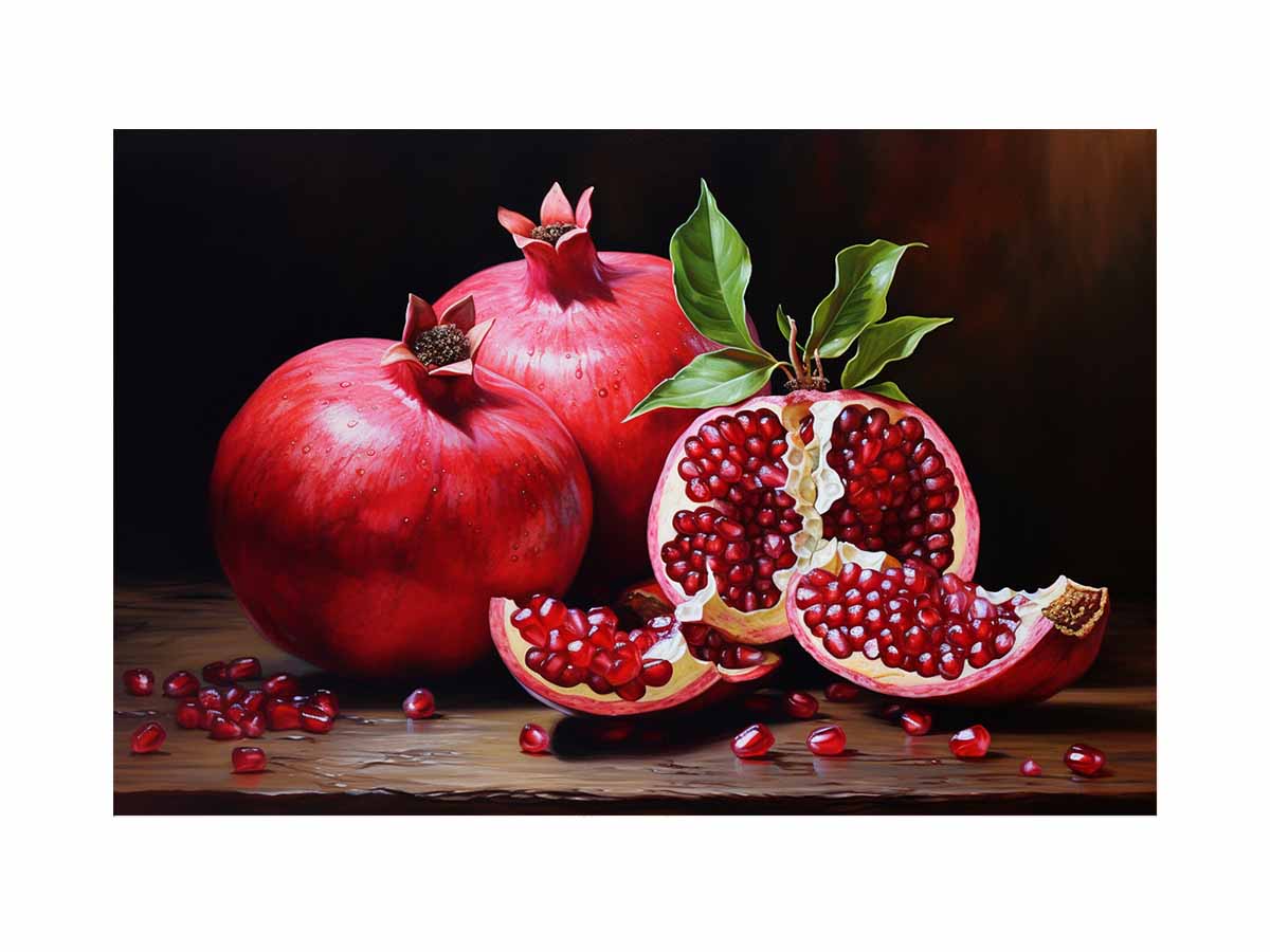 Ruby Harvest classic still life canvas art for dining room or kitchen decor.