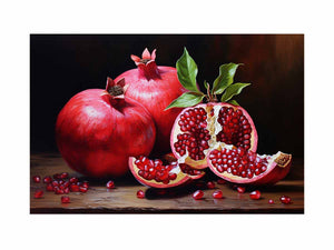 Ruby Harvest classic still life canvas art for dining room or kitchen decor.