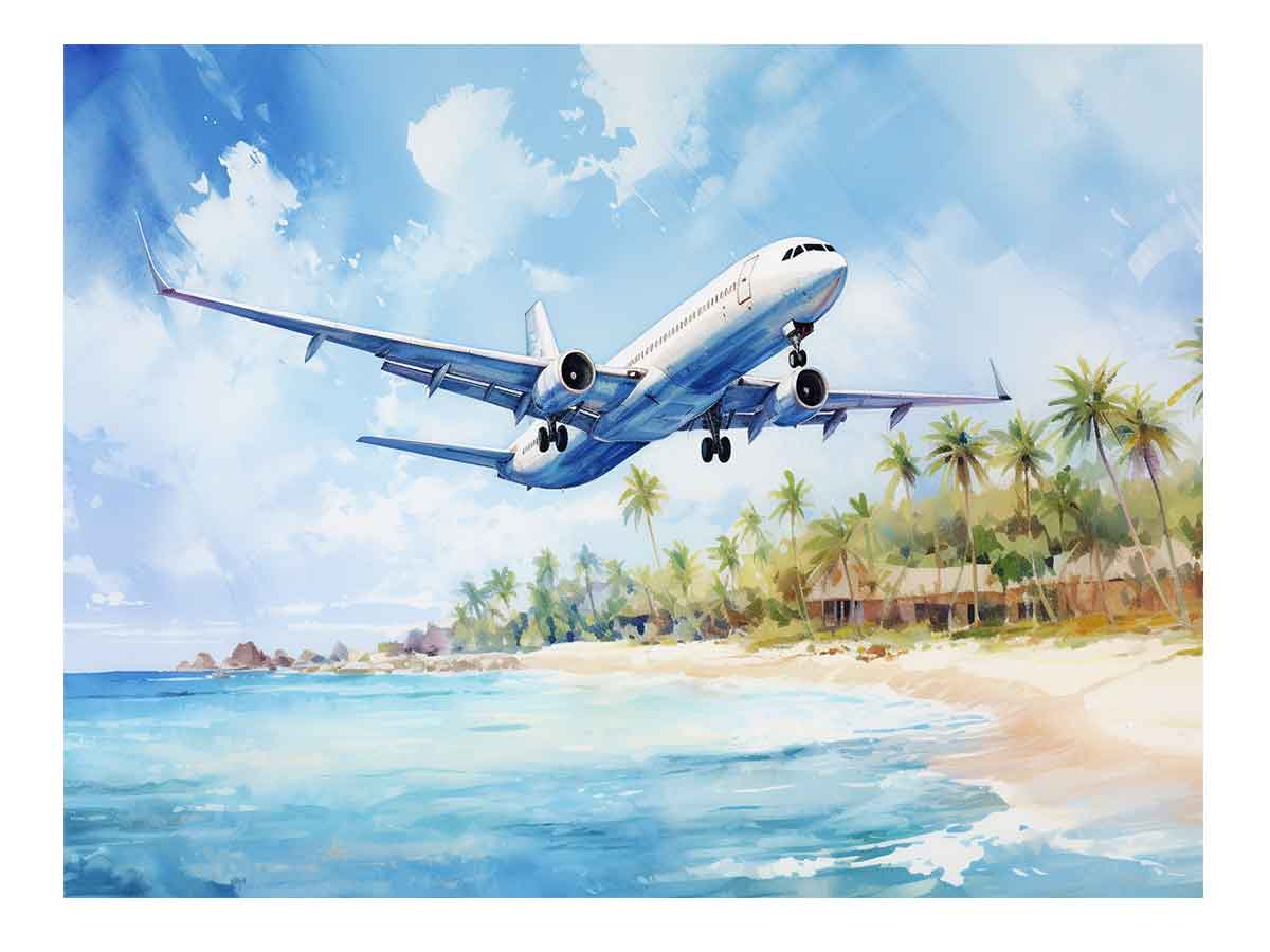 Airplane Over Beach 