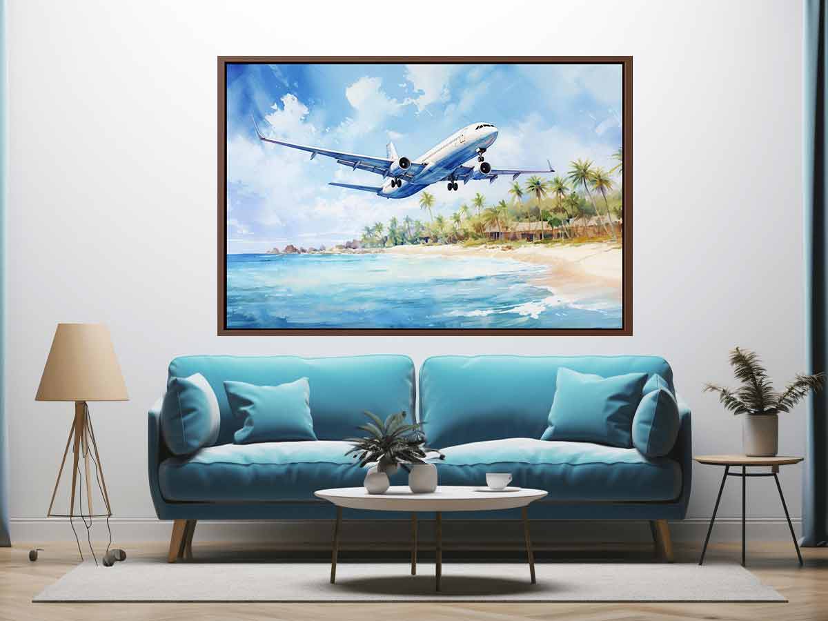 Airplane Over Beach 