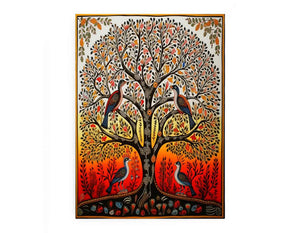 Madhubani Bird And Tree  