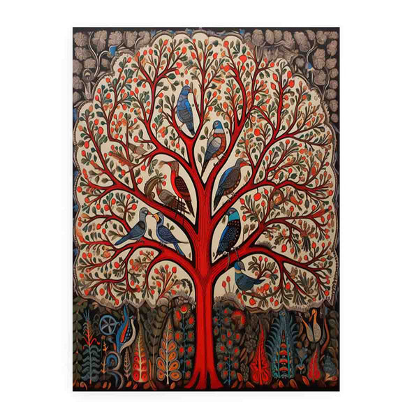 Madhubani Bird And Tree 