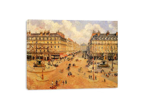 Avenue de l'Opera, Misty Weather Morning sunshine by Camille Pissarro  Painting