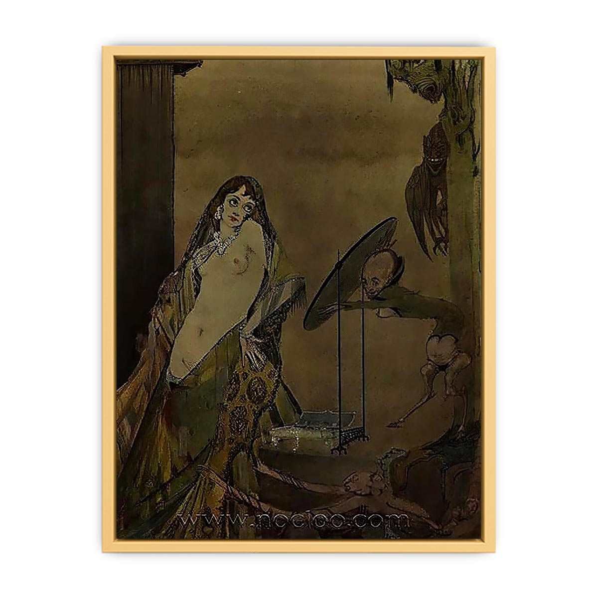 "Drest thus, I seem a different creature", illustration from 'Faust' by Goethe Streched canvas