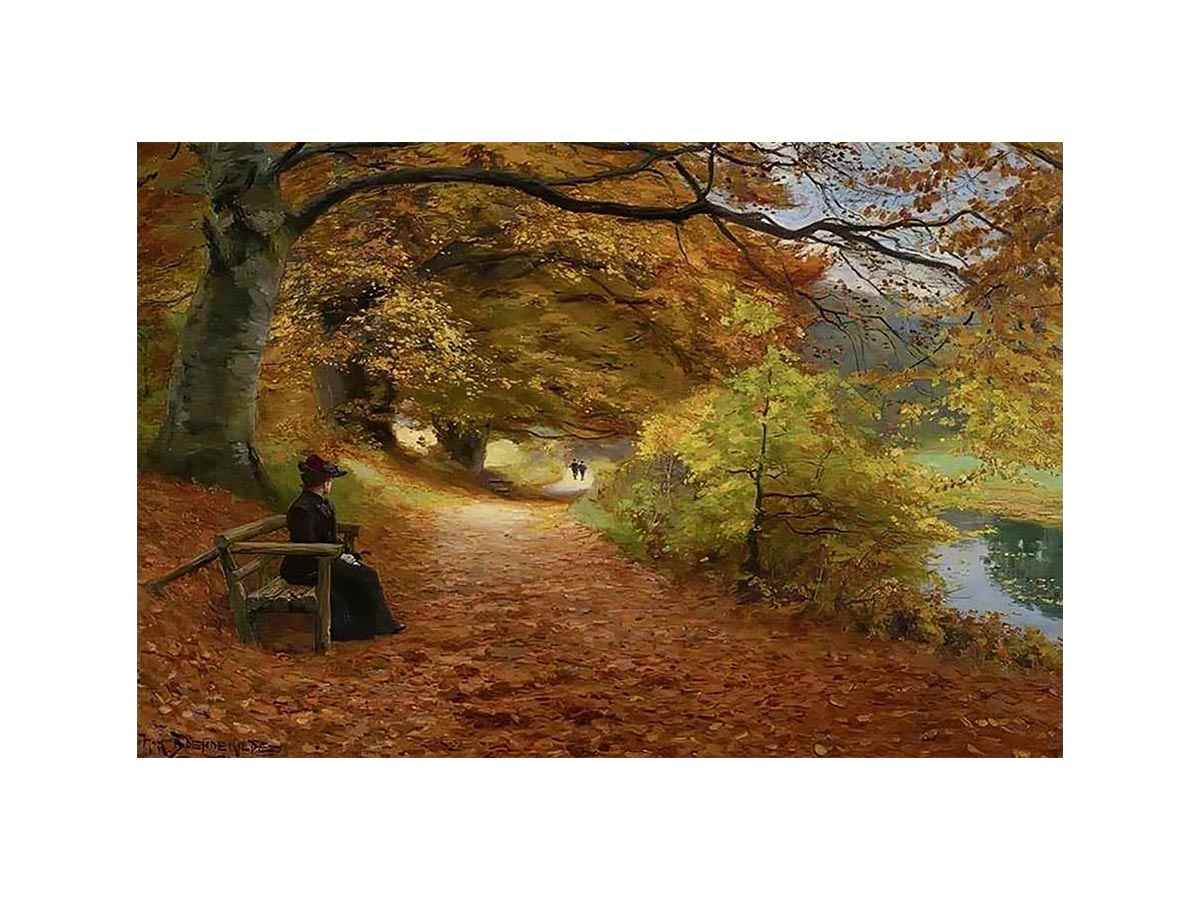 A Wooded Path In Autumn by Hans Anderson Brendekilde