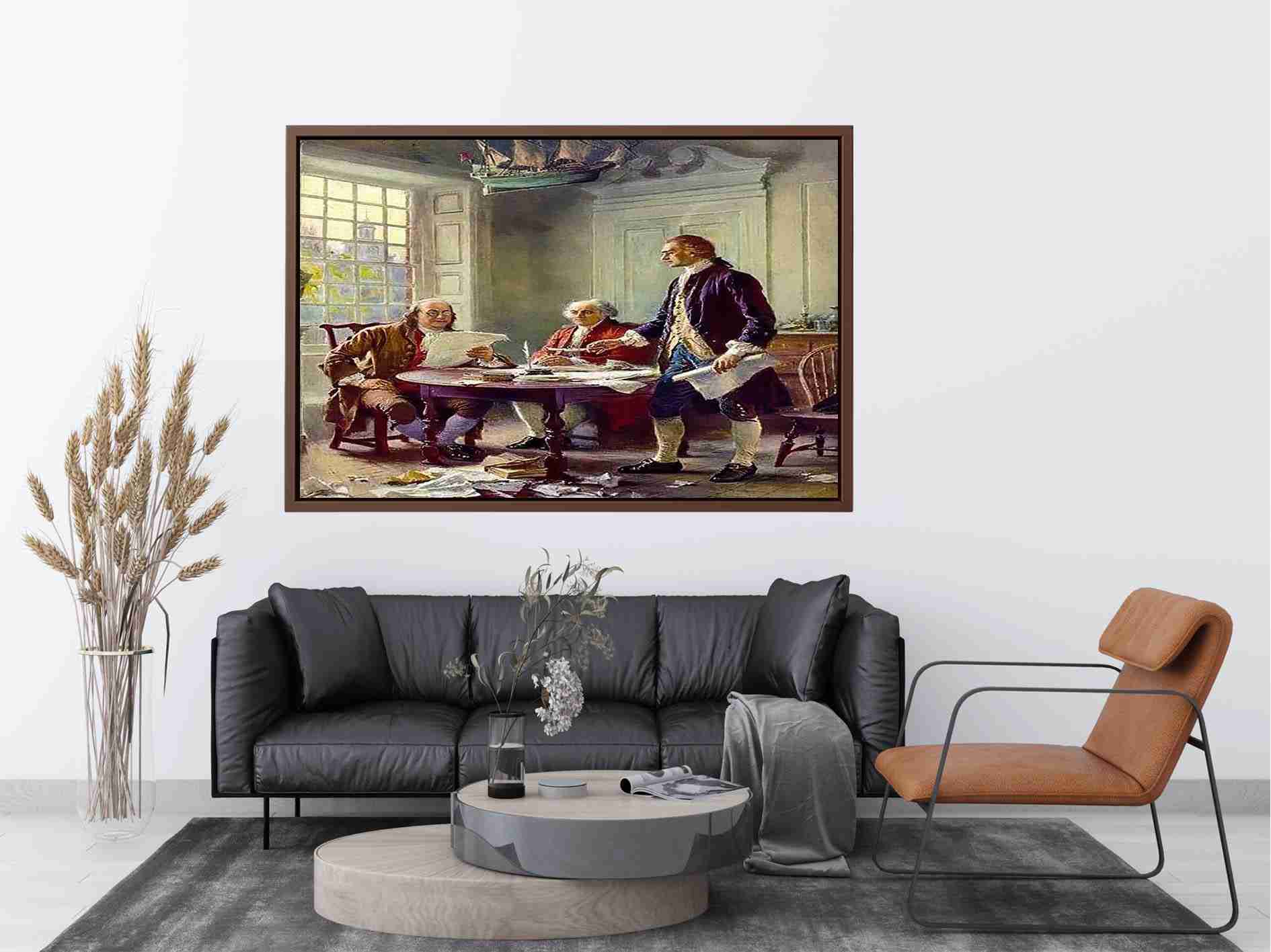 Writing the Declaration of Independence in 1776   by Jean-Leon Gerome  Painting