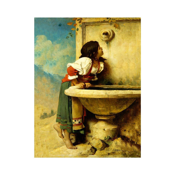 Roman Girl at a Fountain
