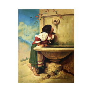 Roman Girl at a Fountain by Léon Bonnat