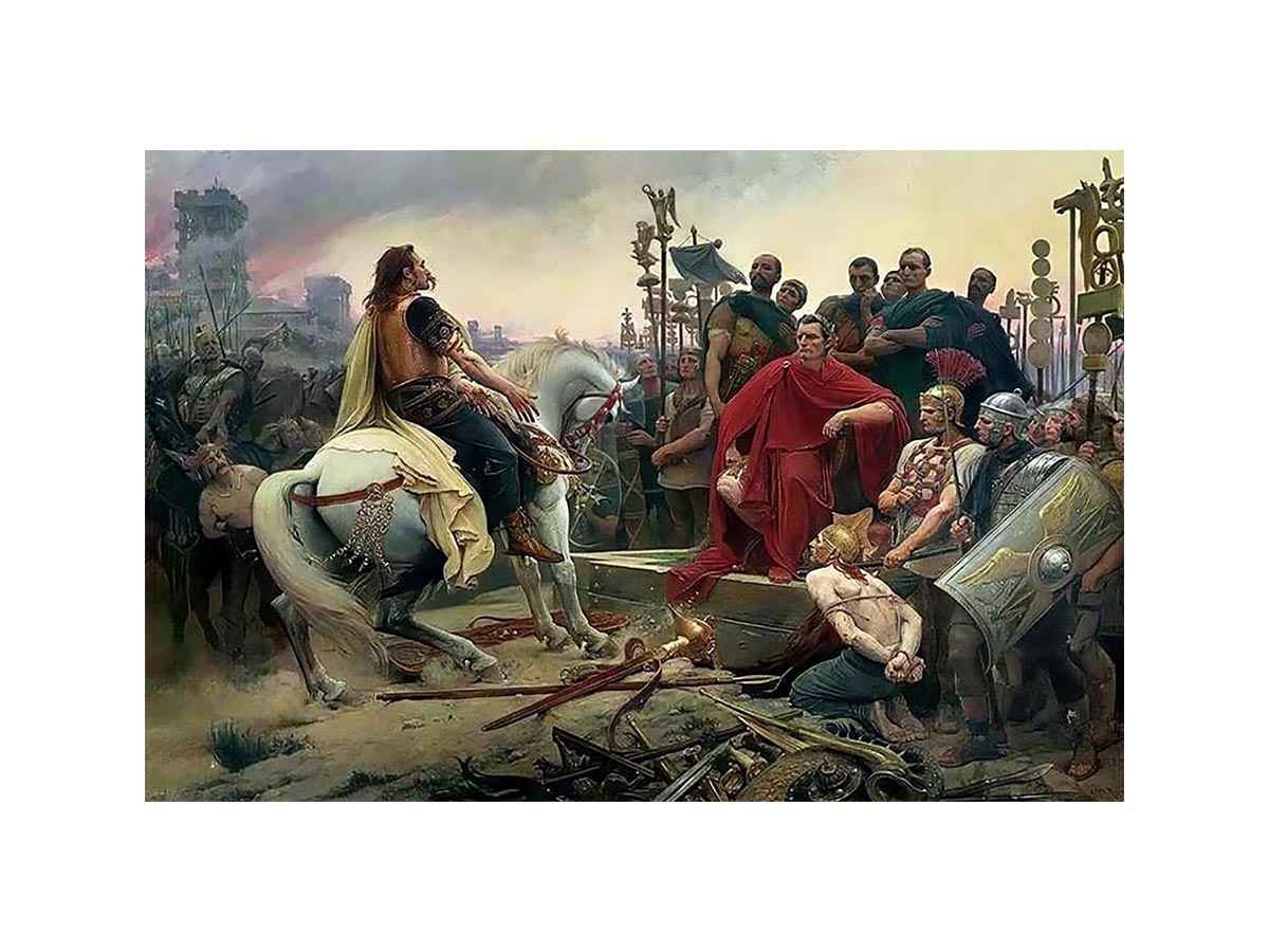Vercingetorix throws down his arms at the feet of Julius Caesar by LIONEL NOEL ROYER