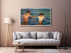 Children in the Sea by Joaquin Sorolla y Bastida  Painting
