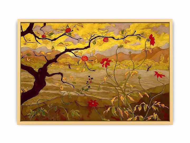 Apple Tree With Red Fruit Streched canvas