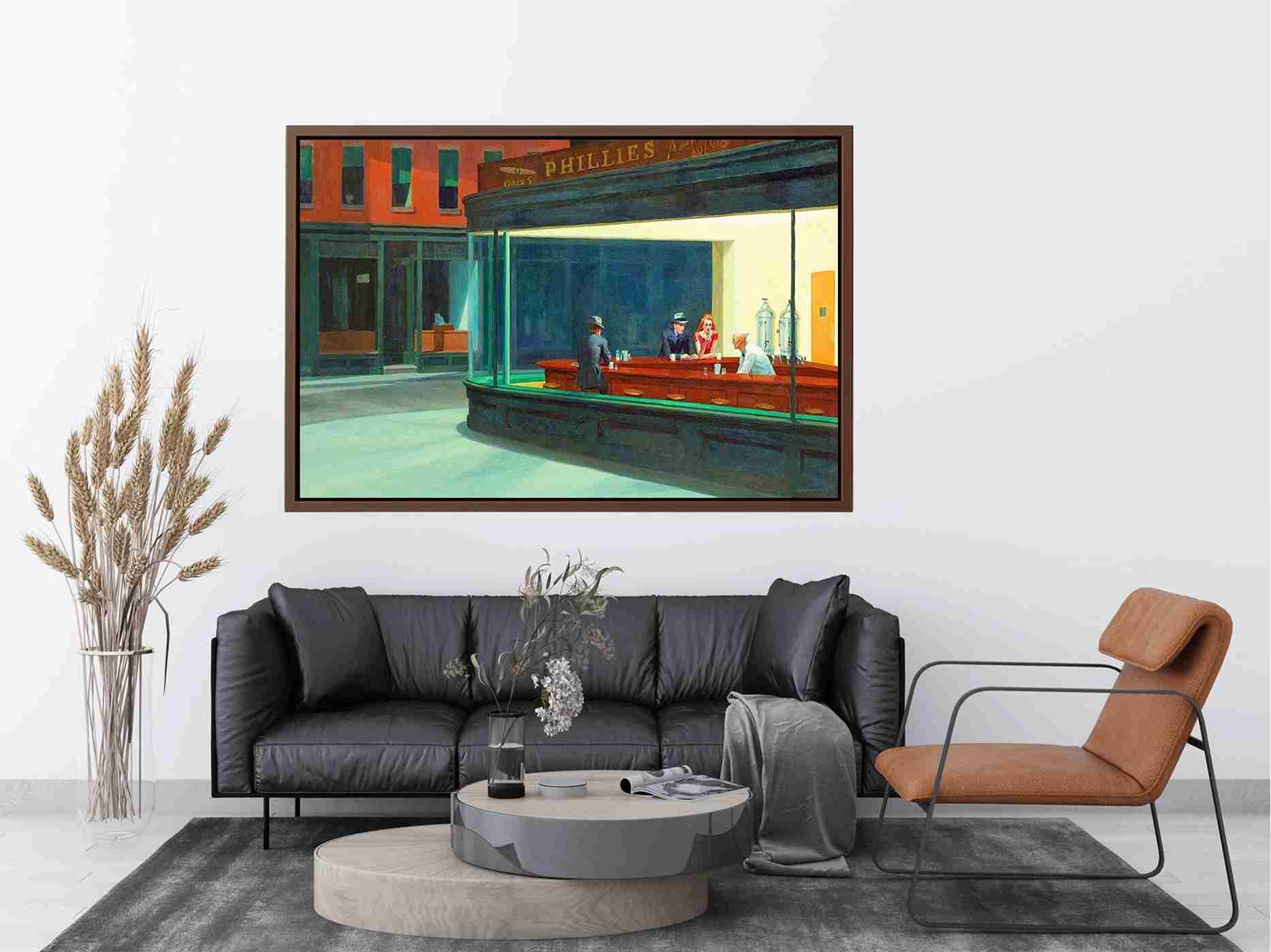 Nighthawks by Edward Hopper Painting 