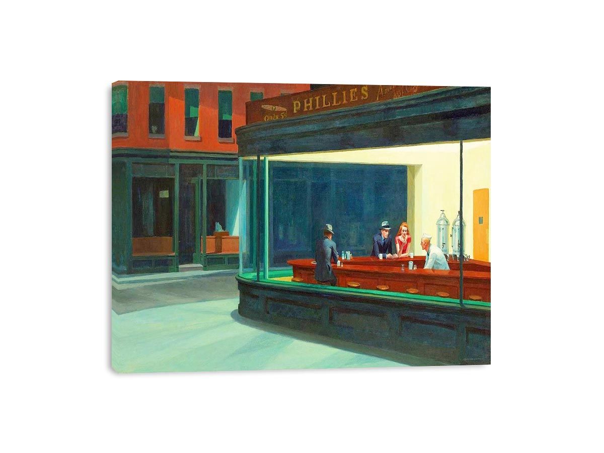 Nighthawks by Edward Hopper Painting 