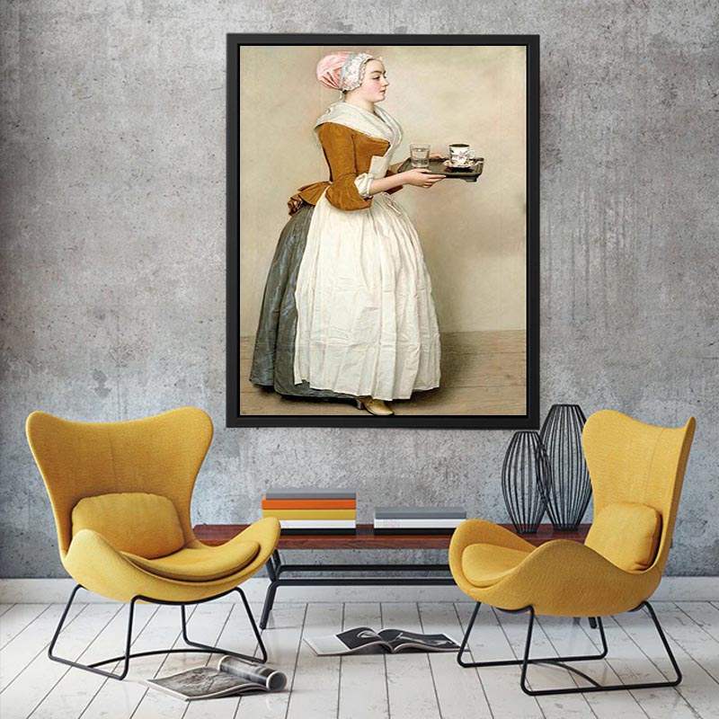 The Chocolate Girl by Jean-Étienne Liotard  Painting