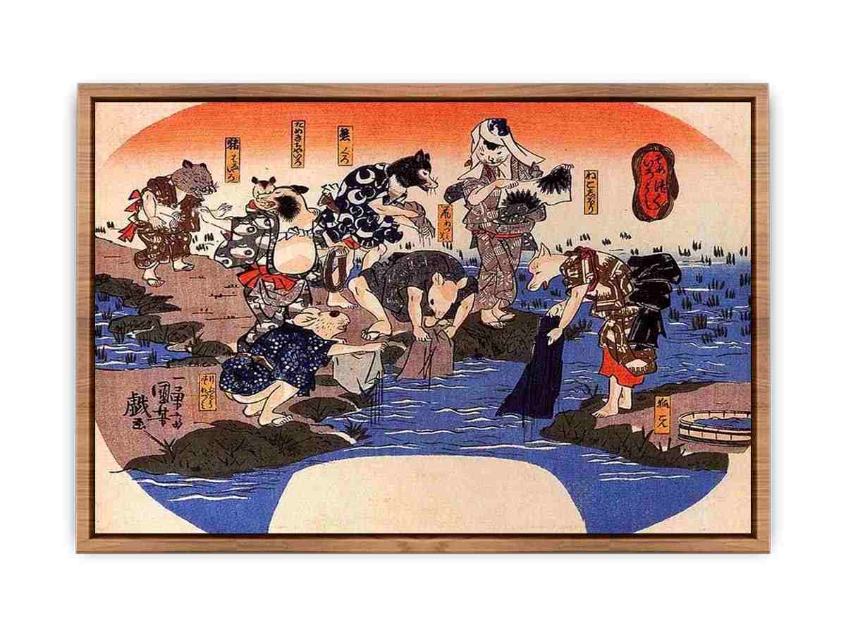 Animals dyeing fabrics  Poster