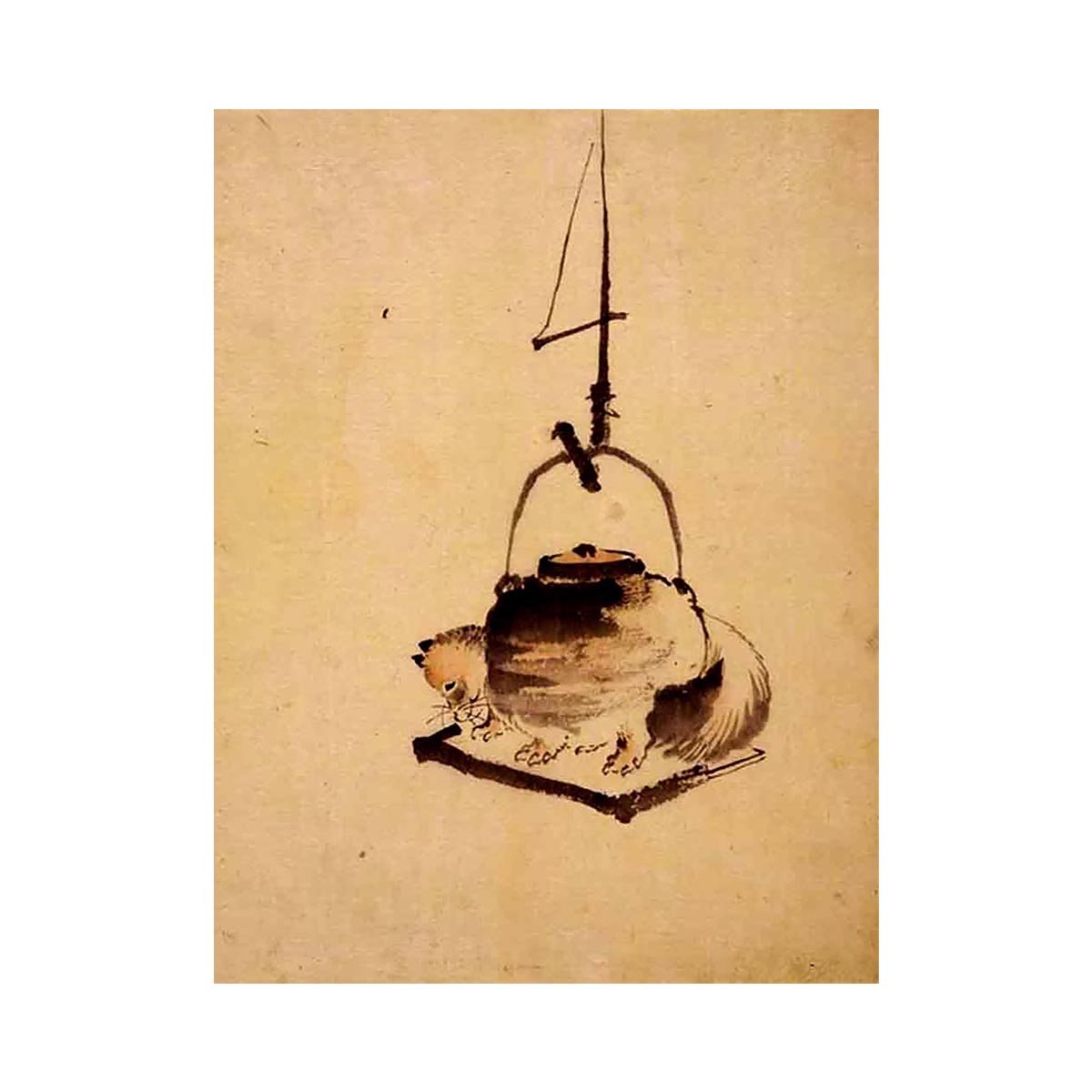 Hokusai tanuki tea kettle by Yoshitoshi onogawa