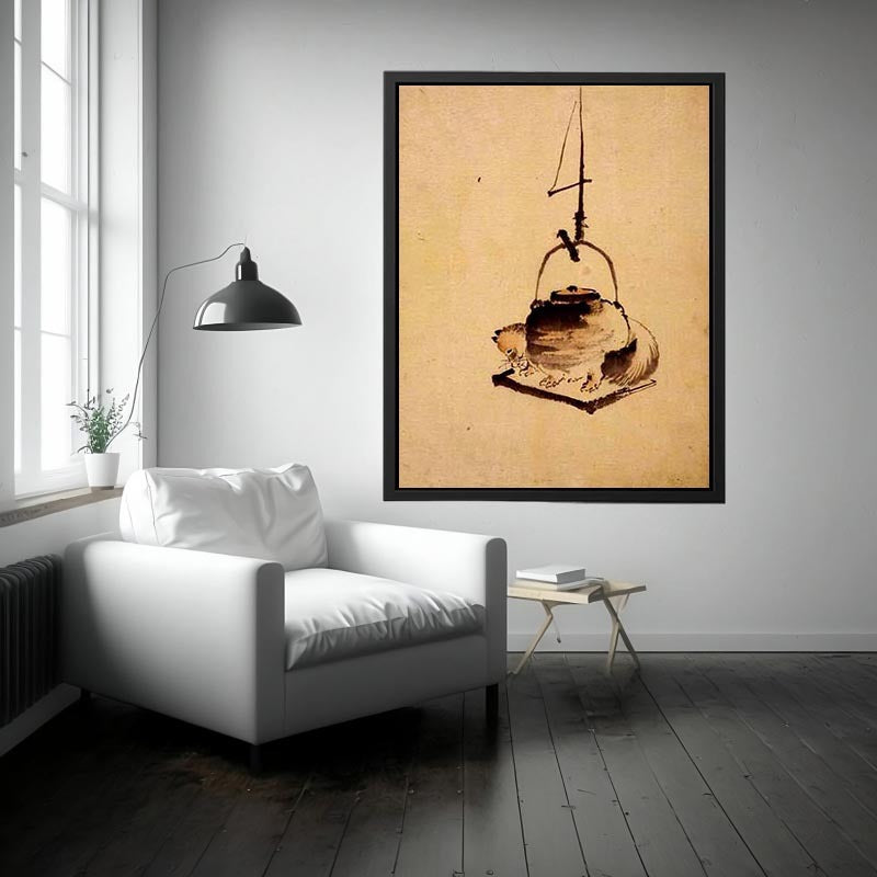 Hokusai tanuki tea kettle by Yoshitoshi onogawa Painting 