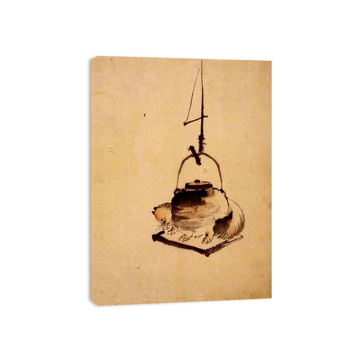 Hokusai tanuki tea kettle by Yoshitoshi onogawa Painting 