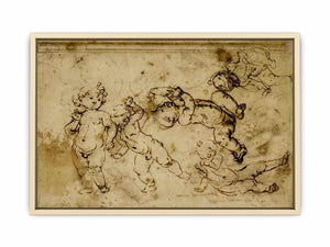 five naked children  Art Print