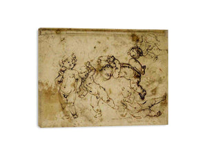 five naked children by Andrea del Verrocchio Painting 