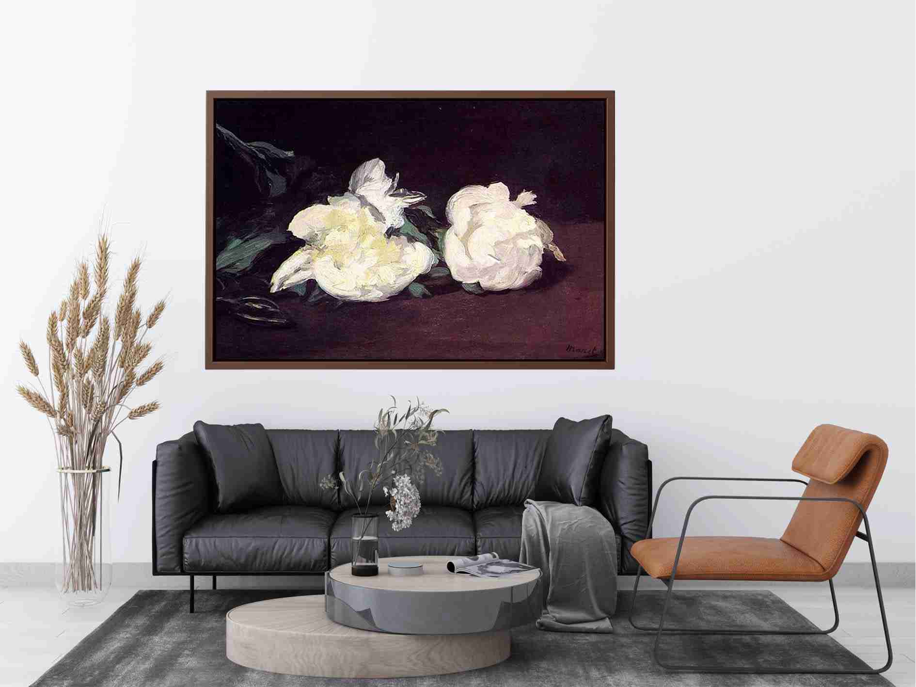 Branch of White Peonies and Secateurs by Edouard Manet Painting 