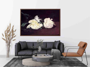 Branch of White Peonies and Secateurs by Edouard Manet Painting 