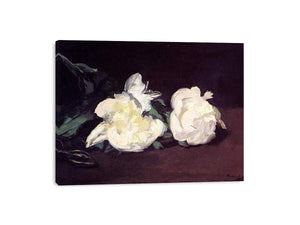Branch of White Peonies and Secateurs by Edouard Manet Painting 
