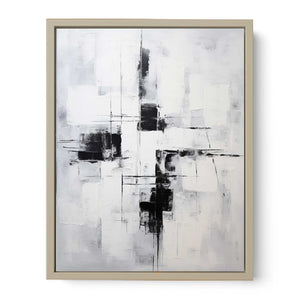 Grey Black Abstract Painting  Art Print