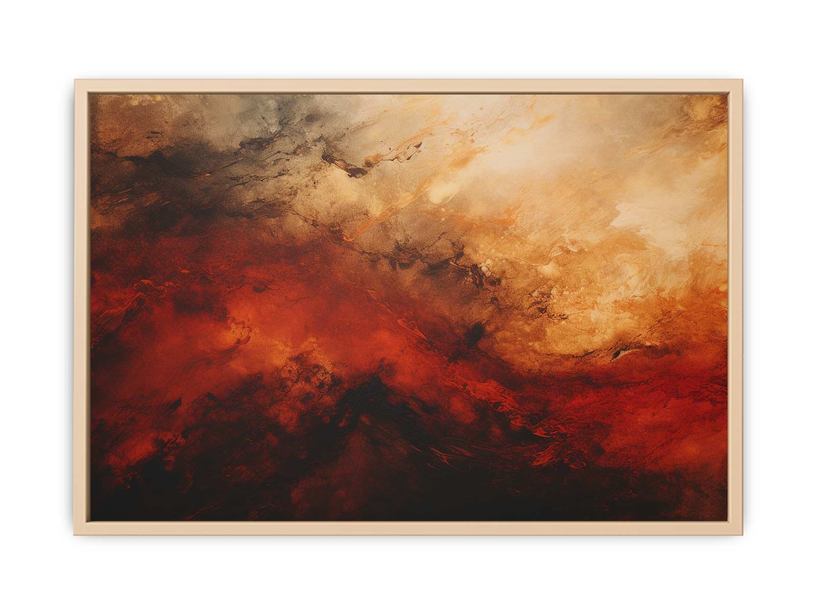 Brown And Red Abstract Painting  Streched canvas