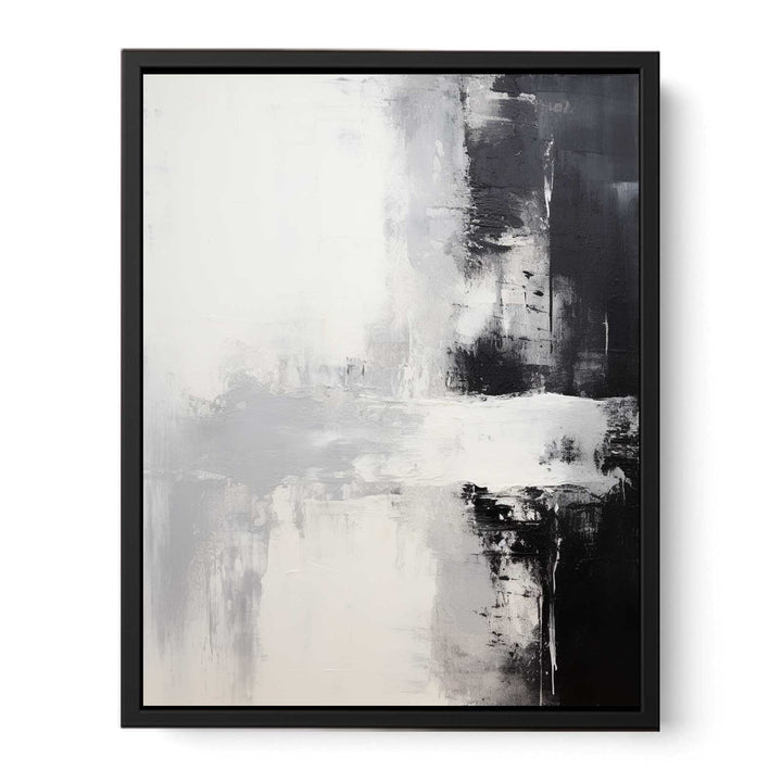 Black White Abstract Painting  Canvas Print