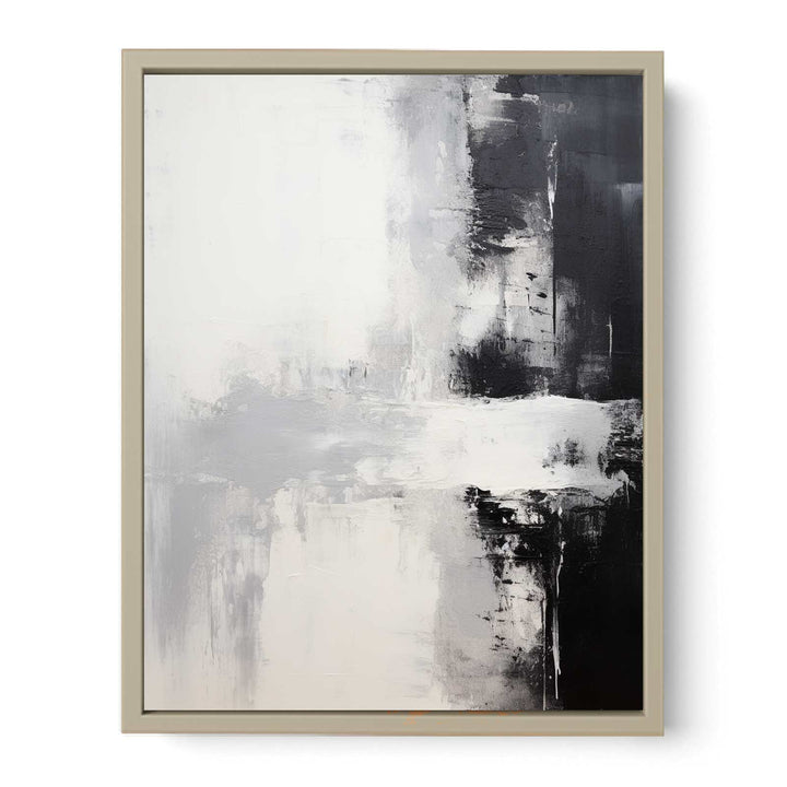 Black White Abstract Painting  Art Print