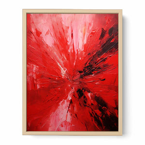 Knife Art Abstract Red Painting  Streched canvas