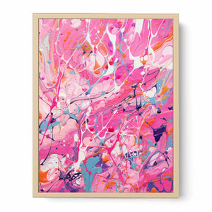 Pink Dripping Color Painting  Streched canvas