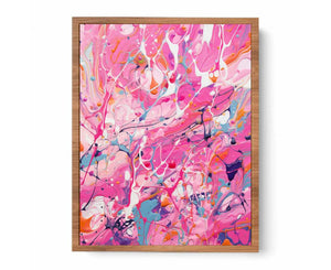 Pink Dripping Color Painting Poster