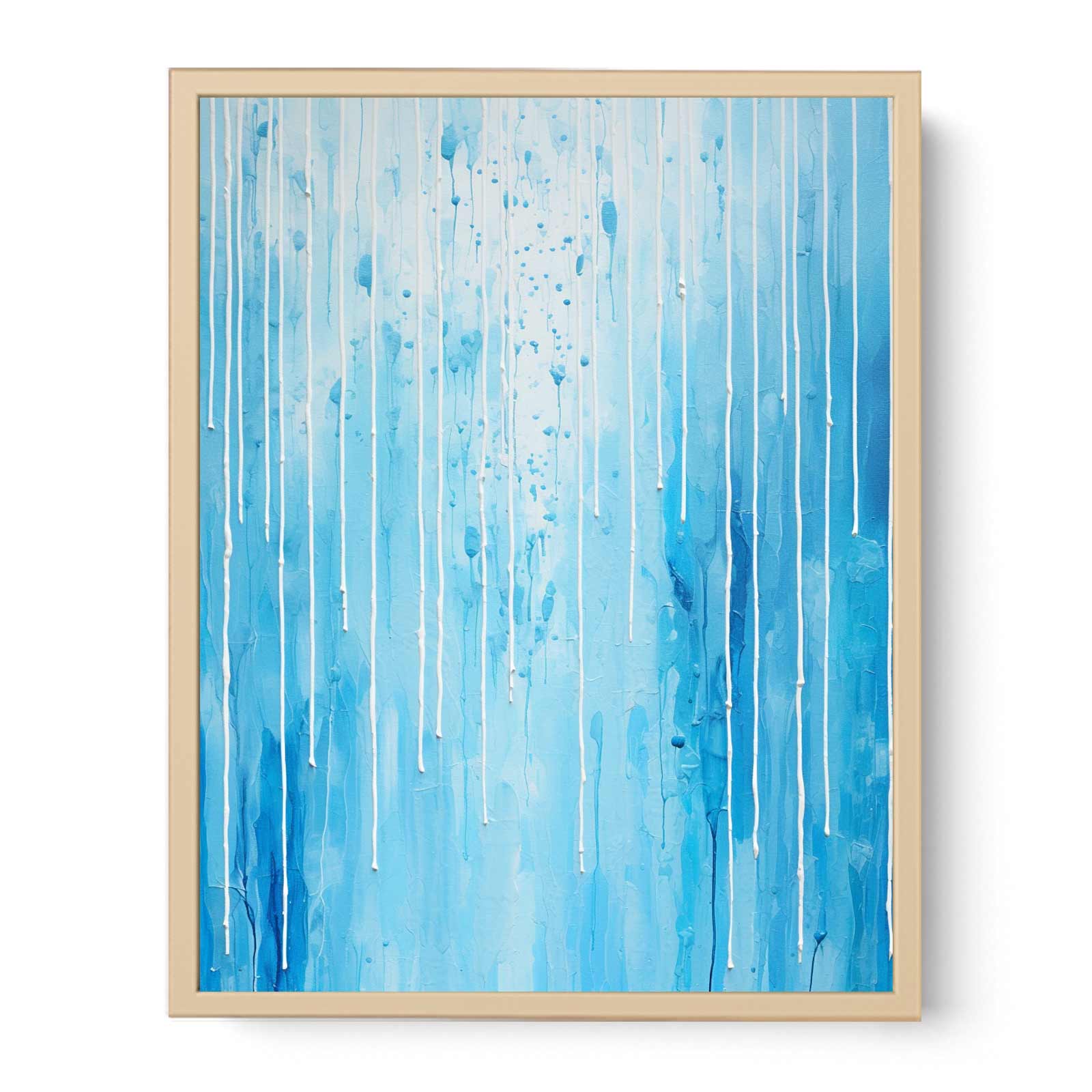 Blue Color Drip Art  Streched canvas