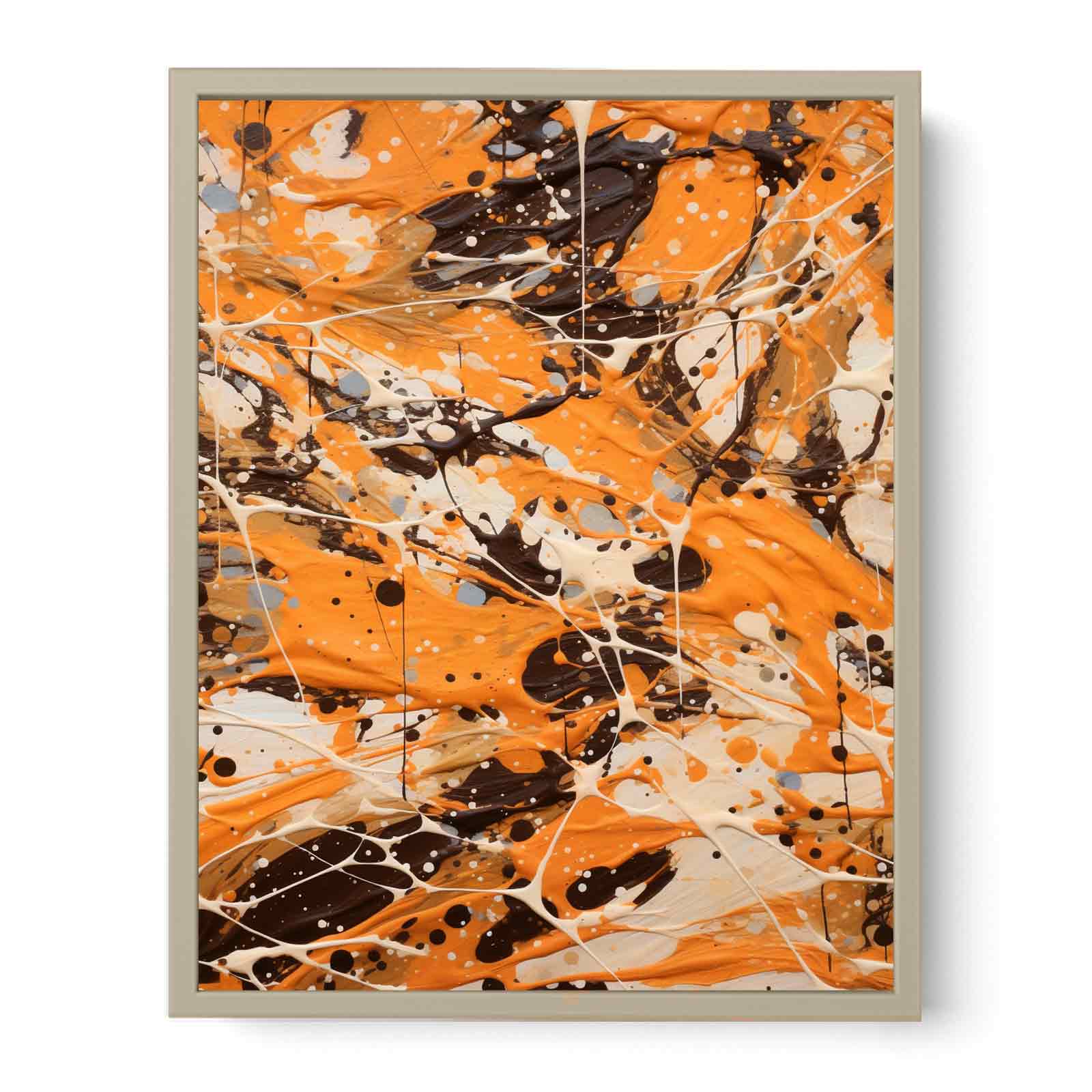 Brown  Drip  Painting  Art Print