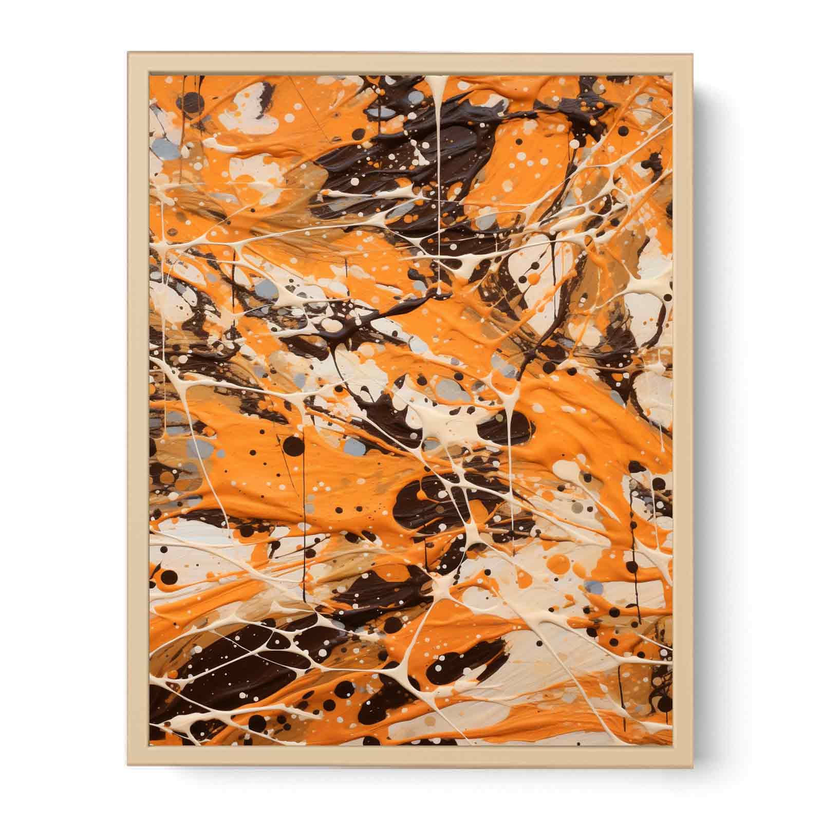 Brown  Drip  Painting  Streched canvas